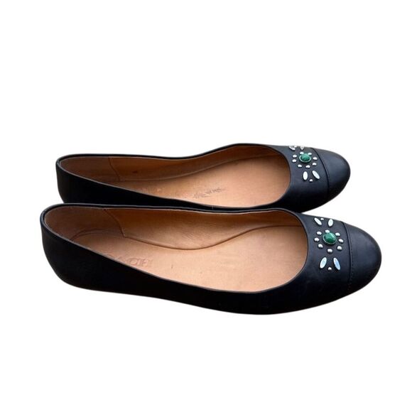 Coach Black Leather Ballerina Flats Size 9B - Picture 2 of 7